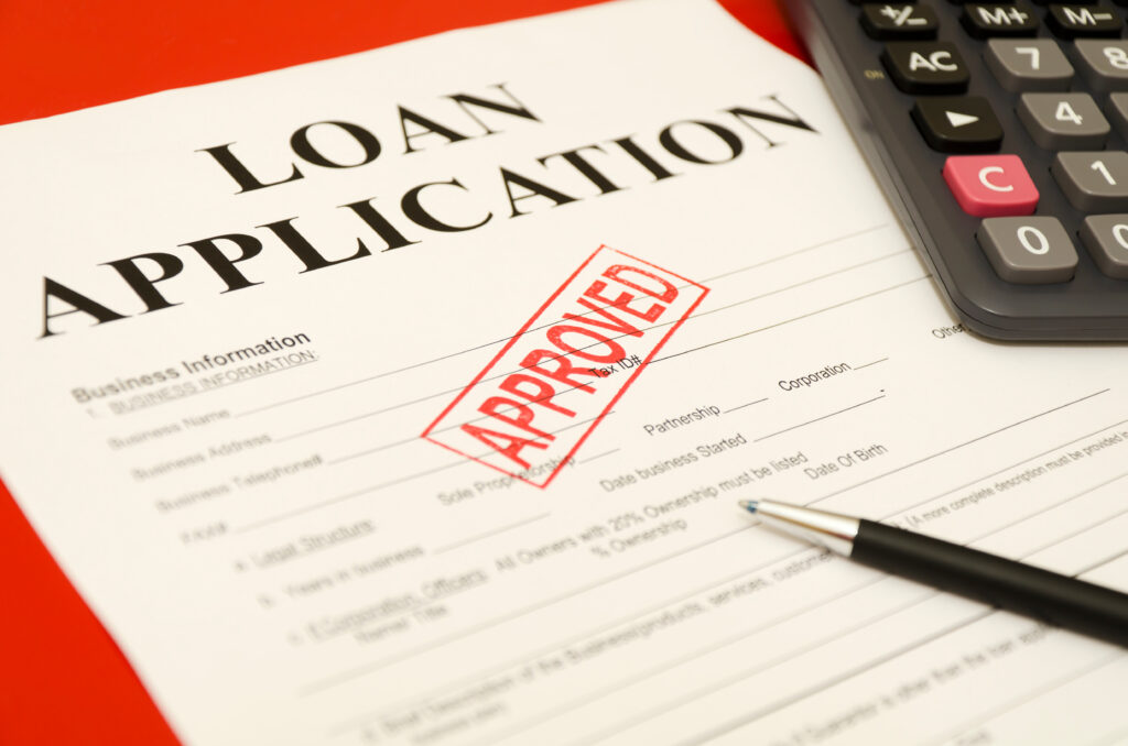 Loan application with an Approved Stamp