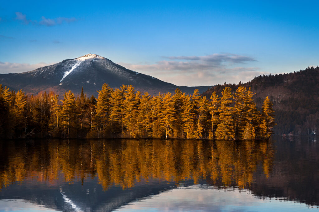 Lake Placid with trees and mountains