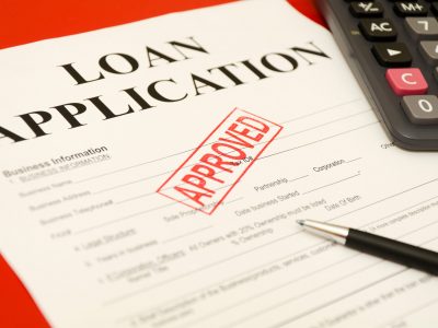 Loan application with an Approved Stamp