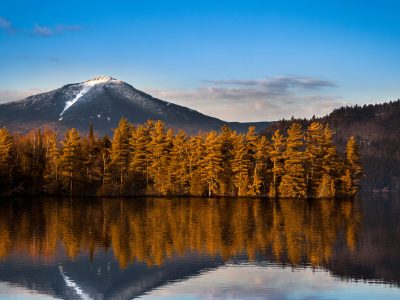 Lake Placid with trees and mountains